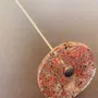 Floral decoration - Round small glass flower for outdoor use in transparent, black, red colour with 43 cm stainless steel stem - CARNEOL GLASS