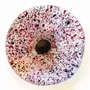 Floral decoration - Round small glass flower for outdoor use in transparent, black, red colour with 43 cm stainless steel stem - CARNEOL GLASS