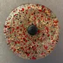 Floral decoration - Round small glass flower for outdoor use in transparent, red, black, gold colour with 43 cm stainless steel stem - CARNEOL GLASS