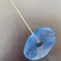 Floral decoration - Small glass flower for in transparent, dark blue colour - CARNEOL GLASS