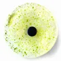 Floral decoration - Round small glass flower for outdoor use in transparent, applegreen colour with 43 cm stainless steel stem - CARNEOL GLASS