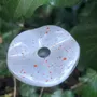 Floral decoration - Round small flower for outdoor use in white-orange colour - CARNEOL GLASS