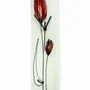 Clocks - Tulip wall clock with red-orange tulips 10x41 cm - CARNEOL GLASS
