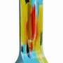 Vases - Amasonas blue-yellow-black painted vase in 14x36 cm size - CARNEOL GLASS