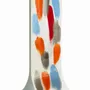 Vases - White 14x36 cm vase with orange-yellow-blue-silver-red colours - CARNEOL GLASS