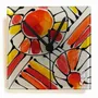 Horloges - Horloge murale andalouse orange-rouge 13x13 cm - CARNEOL GLASS