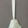 Other Christmas decorations - Large size glass bell on elegant ribbon hanger in white-silver colour - CARNEOL GLASS
