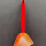 Other Christmas decorations - Large transparent-orange-red glass bell on elegant ribbon hanger - CARNEOL GLASS