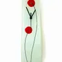 Clocks - Poppy white-red wall clock 10x41 cm - CARNEOL GLASS