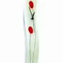 Clocks - Poppy white-red wall clock 10x41 cm - CARNEOL GLASS