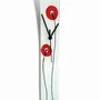 Clocks - Poppy white-red wall clock 6x41 cm - CARNEOL GLASS