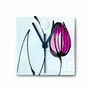 Horloges - Horloge murale tulipe avec tulipes fuchsia 13x13 cm - CARNEOL GLASS