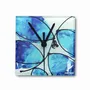 Clocks - Leaf light blue-dark blue wall clock 13x13 cm - CARNEOL GLASS