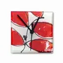 Horloges - Horloge murale en forme de feuille rouge-orange 13x13 cm - CARNEOL GLASS