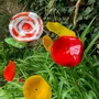 Floral decoration - Extra large glass flower for outdoors in yellow - CARNEOL GLASS
