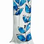 Vases - Vase à fond transparent, motif feuilles bleu foncé-bleu clair, format 14x36 cm - CARNEOL GLASS
