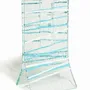 Vases - Small transparent vase with light blue-white stripes in 8x13 cm - CARNEOL GLASS
