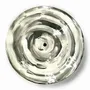 Floral decoration - Extra large 35 cm diameter glass flower for outdoors in white-gray-black color on a 100 cm stainless steel stem - CARNEOL GLASS