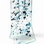 Vases - Petit vase transparent 8x13 cm à pois bleu clair-bleu foncé - CARNEOL GLASS