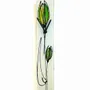 Clocks - Tulip wall clock with yellow-green tulips 6x41 cm - CARNEOL GLASS
