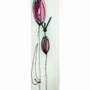 Clocks - Tulip wall clock with fuscia tulips 10x41 cm - CARNEOL GLASS