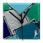 Clocks - Patchwork Dark Blue-Silver Wall clock 13x13 cm - CARNEOL GLASS