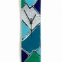 Clocks - Patchwork Dark Blue-Silver Wall clock 10x41 cm - CARNEOL GLASS