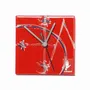 Clocks - Geometry red wall clock 13x13 cm - CARNEOL GLASS