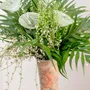 Floral decoration - Medium -sized glass calabel flower for outdoor in transparent-white colour with 43 cm stainless steel stem. - CARNEOL GLASS