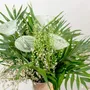 Floral decoration - Medium -sized glass calabel flower for outdoor in transparent-white colour with 43 cm stainless steel stem. - CARNEOL GLASS
