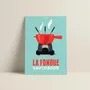 Affiches - Affiche La Fondue : Bleu - COSYNÉVÉ - MOUNTAIN POSTERS
