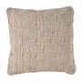 Fabric cushions - The Linen Damier Cushion Cover - Natural - BAZAR BIZAR LIVING