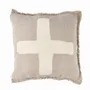 Fabric cushions - The Ivory Cross Cushion Cover - Natural White - 50x50 - BAZAR BIZAR LIVING