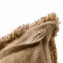 Fabric cushions - The Sahara Fringe Cushion Cover - Natural Brown - 50x50 - BAZAR BIZAR LIVING