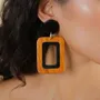 Jewelry - XL post earrings with rectangle pendant - Cannelle - NATURE BIJOUX
