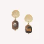 Bijoux - Boucles d'oreilles poussoir oeil de tigre - Minerama - NATURE BIJOUX