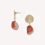 Bijoux - Boucles d'oreilles poussoir agate rouge - Minerama - NATURE BIJOUX