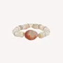 Bijoux - Bracelet extensible agate rouge et coquillage - Minerama - NATURE BIJOUX