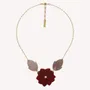 Jewelry - 3 elements necklace with red flower & brownlip leaves - Son Jardin - NATURE BIJOUX
