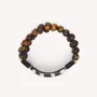 Jewelry - Half stretch bracelet with 3 tiger eyes rows - Zebra - NATURE BIJOUX