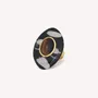 Jewelry - Oval black horn adjustable ring - Zebra - NATURE BIJOUX