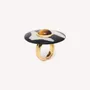 Jewelry - Round black horn adjustable ring - Zebra - NATURE BIJOUX