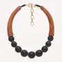 Jewelry - Bayong wood & black horn short necklace - Cannelle - NATURE BIJOUX