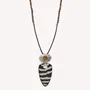 Jewelry - Long necklace with black horn pendant - Zebra - NATURE BIJOUX