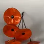 Floral decoration - Small Glass Flower For Outside In Orange On Flexible Stem - CARNEOL GLASS