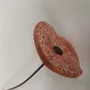 Floral decoration - Small Glass Flower in Transp.-Red On Flexible stem - CARNEOL GLASS