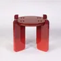 Other tables - Ipanema Side Table in Red Lacquered Wood and Brass Details - DUISTT