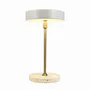Lampes de table - Lampe de table rechargeable LED MOONLIGHT beige, laiton, travertin - DYBERG LARSEN