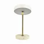 Lampes de table - Lampe de table rechargeable LED MOONLIGHT beige, laiton, travertin - DYBERG LARSEN