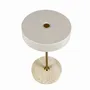 Lampes de table - Lampe de table rechargeable LED MOONLIGHT beige, laiton, travertin - DYBERG LARSEN